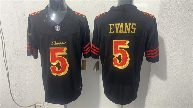 Men's Black Gold San Francisco 49ers #5 Mike Evans 2026 F.U.S.E. “Rivalries” Vapor Limited Stitched Football Jersey